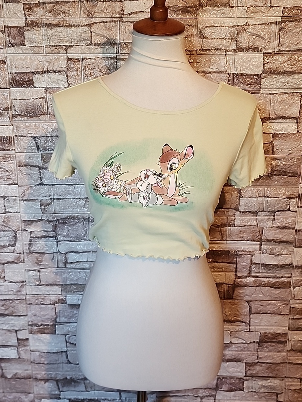 Disney Crop Top Yellow Light Green